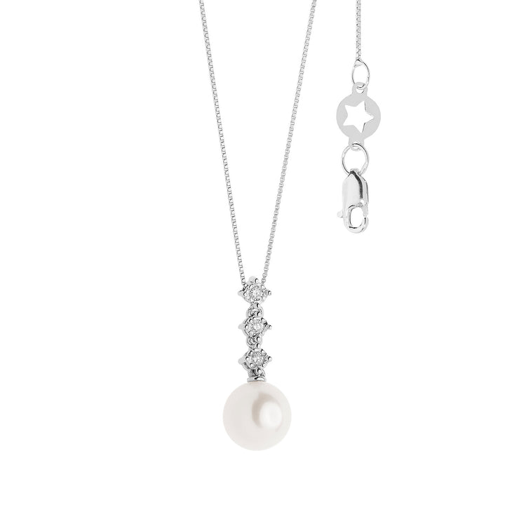 Comete Pearl Necklace in Gold and Diamonds Trilogy GLP608