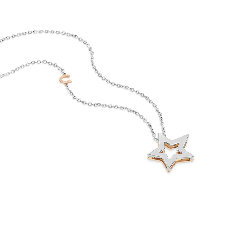 Comete Necklace in white and rose gold with Diamonds GLB1447