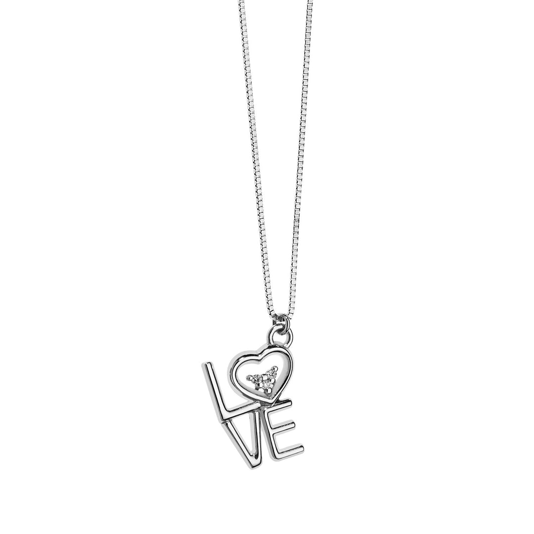 Comete Love Necklace in white gold and diamonds GLB1248