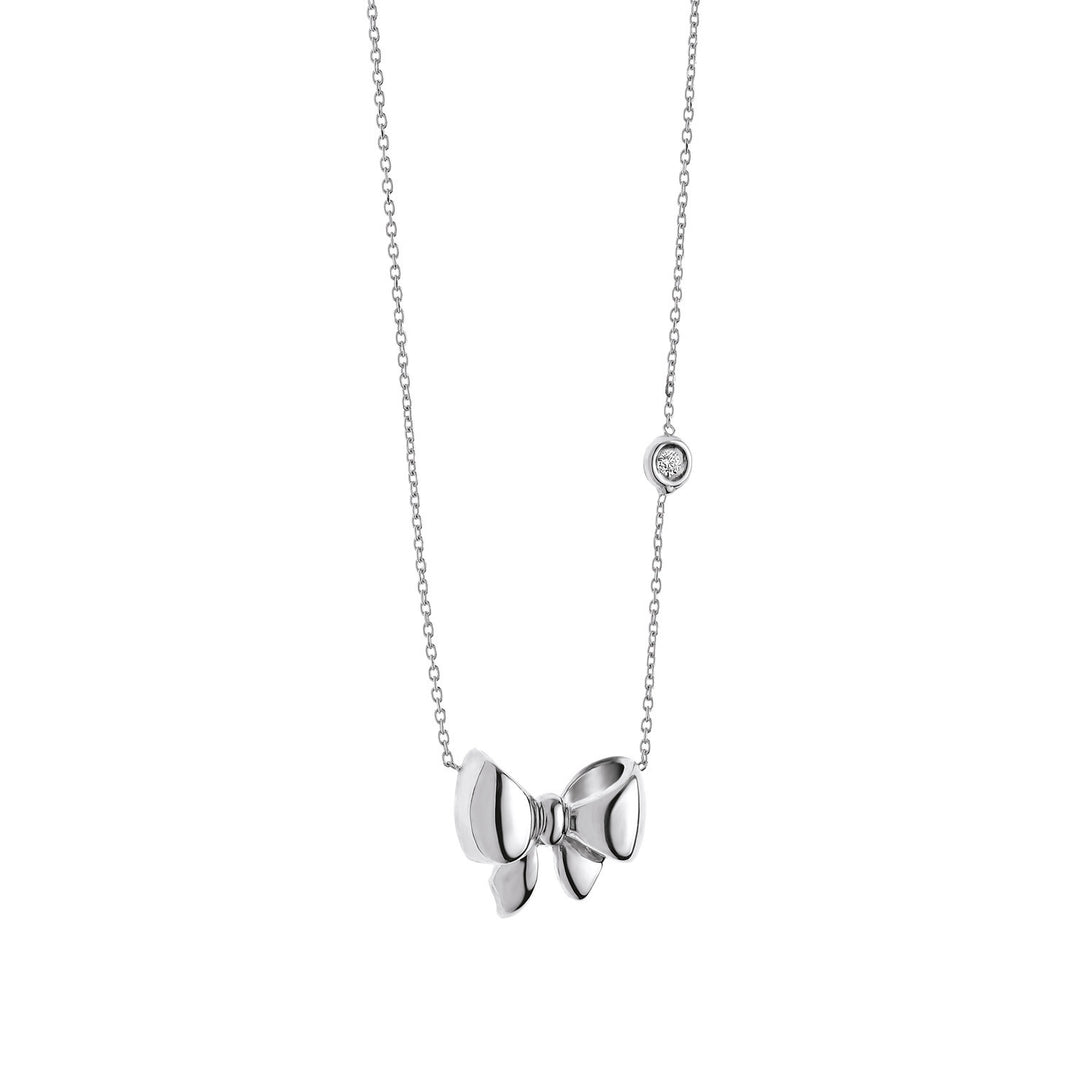 Comete White gold necklace with bow GLB792