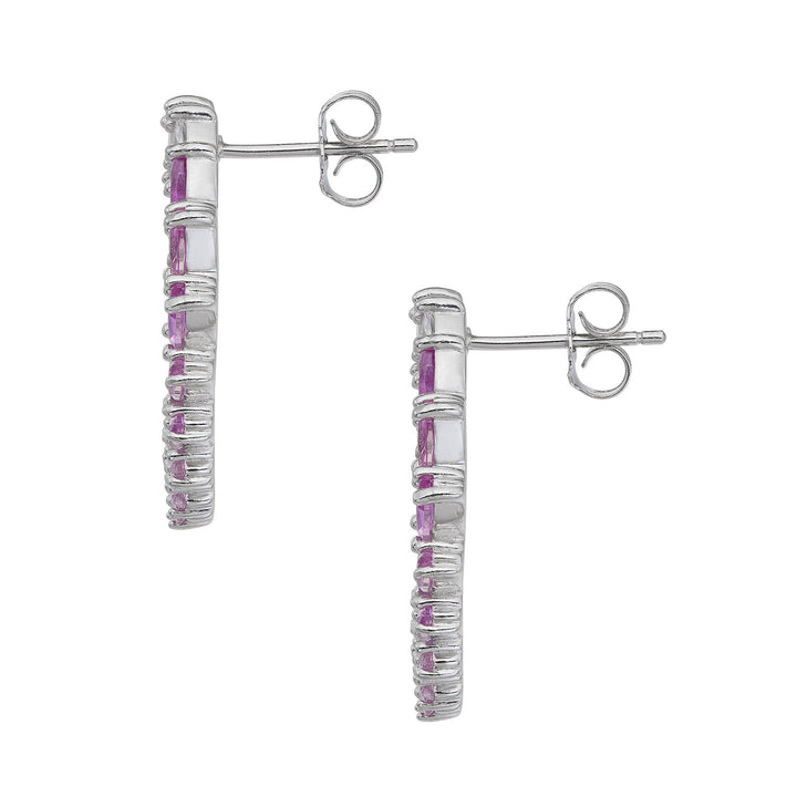 Comete Earrings in Silver and Degradè Pink Zircons ORA203