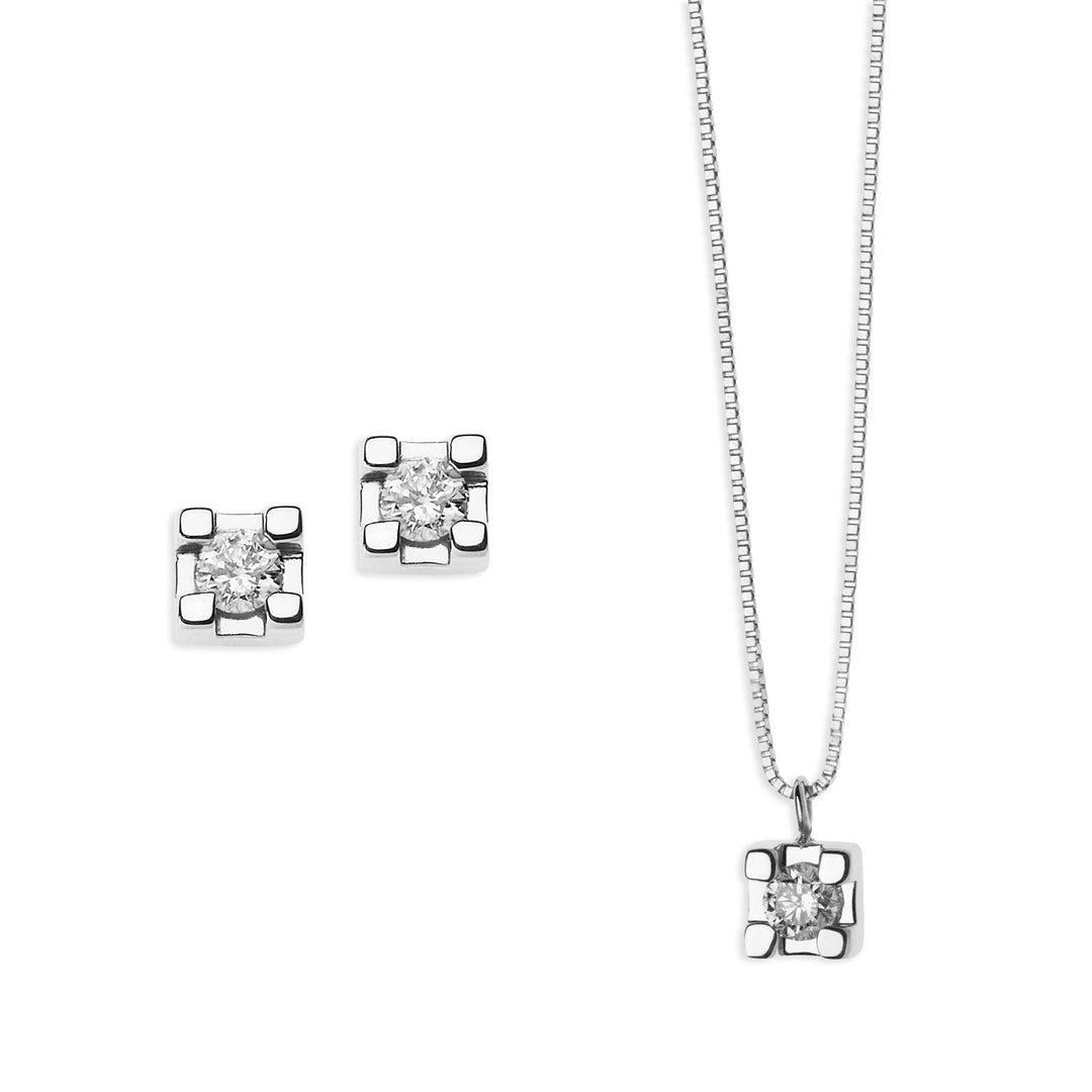 Comete Necklace and Earrings Story of light in Gold and Diamond KIT1360864
