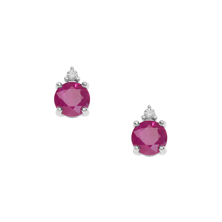 Comete Earrings in Gold, Diamonds and Round Rubies ORB966