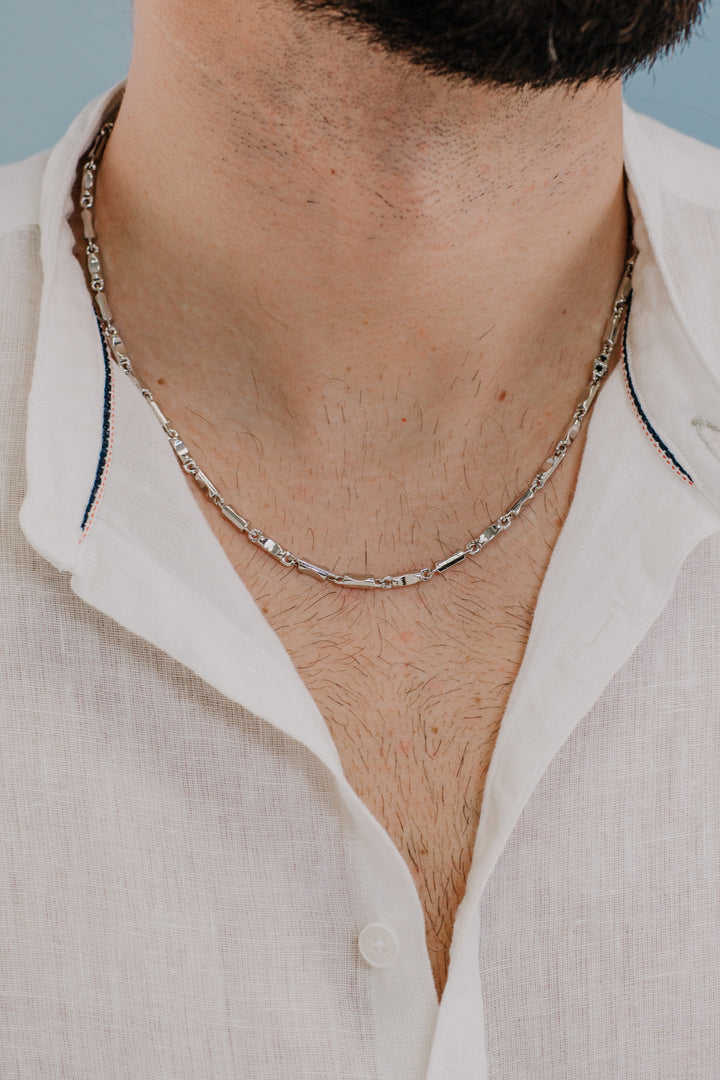 Comete Necklace in Silver and Zircons UGL697