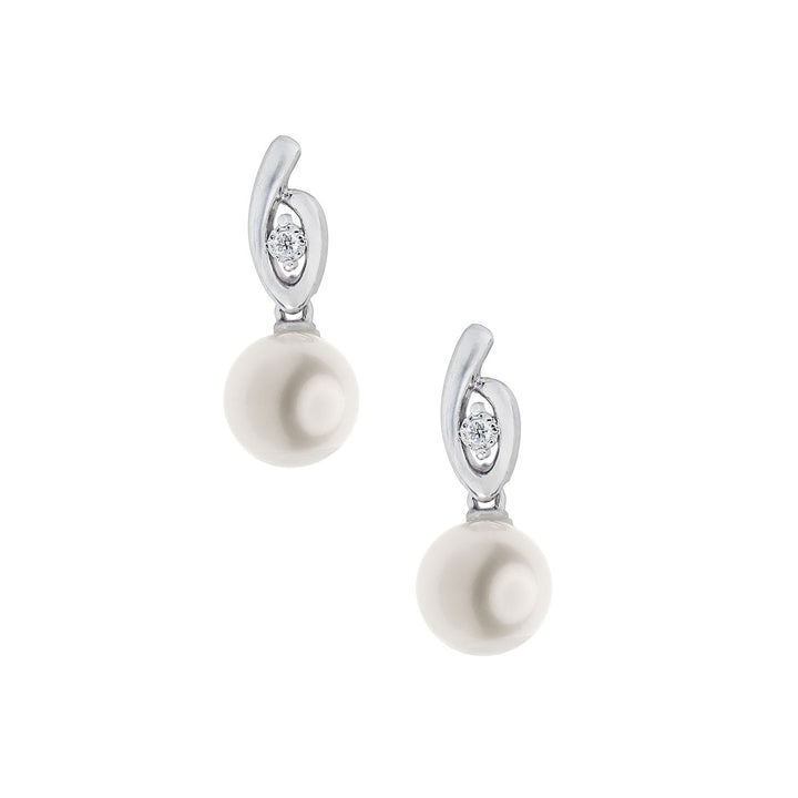 Comete Pearl Earrings in 750‰ Gold and White Diamonds ORP769