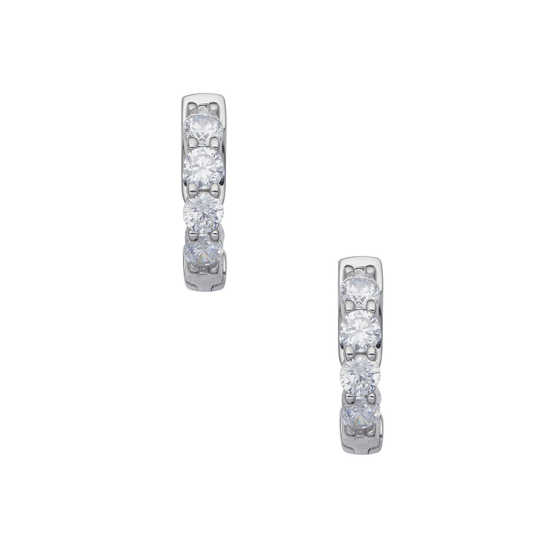 Comete Earrings in small Silver and white Zircons ORA196