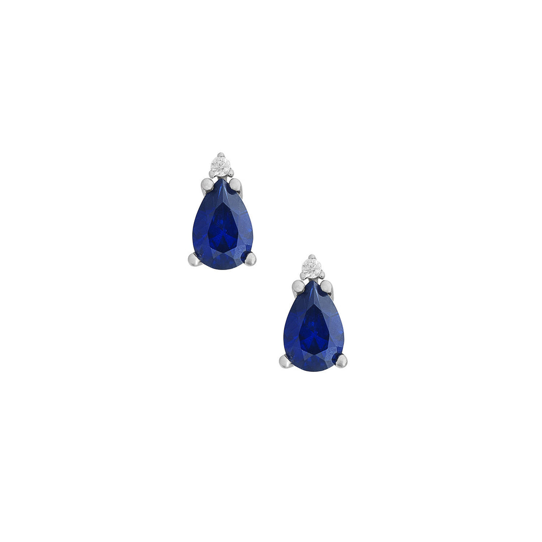 Comete Earrings in 750 ‰ Gold, Diamonds and Sapphire drop ORB1126