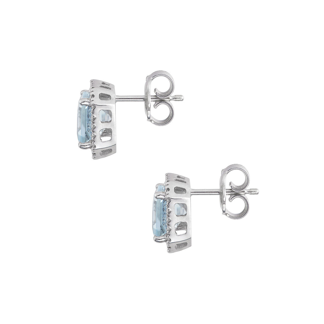 Comete Earrings in white gold and octagonal aquamarine diamonds ORQ269