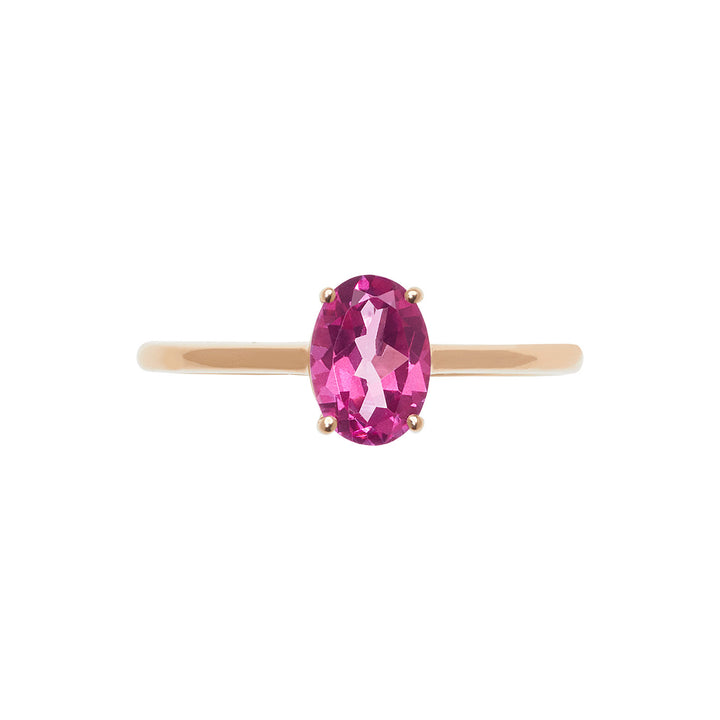 Comete Ring in rose gold with Oval Pink Topaz ANB2678