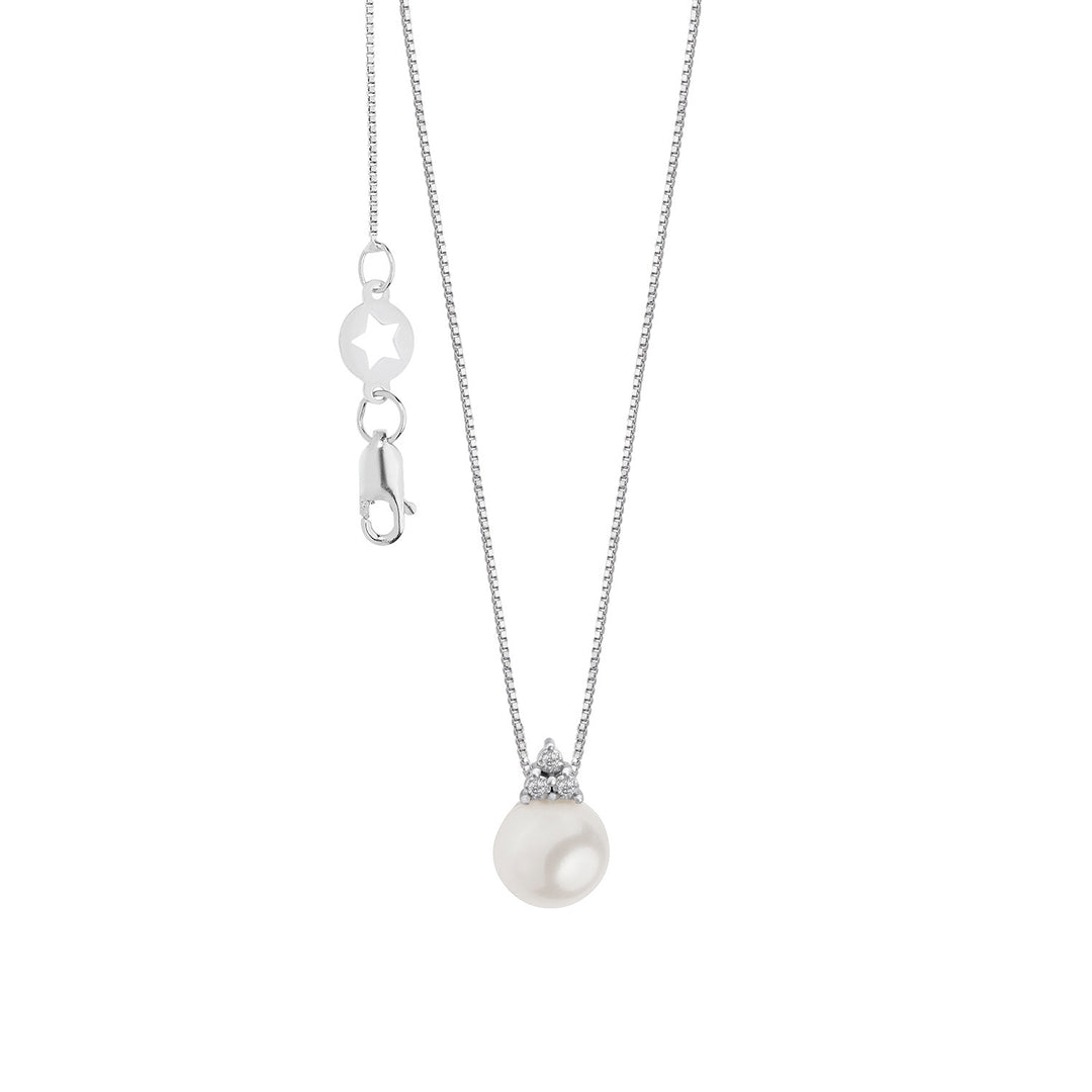 Comete Pearl Necklace in 750 ‰ Gold and Diamonds GLP632