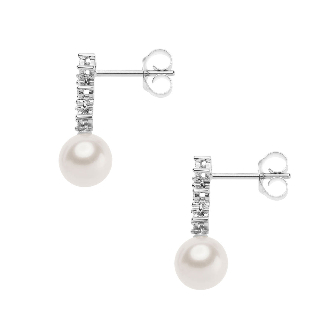 Comete Pearl Earrings in Gold and Diamonds Trilogy ORP740