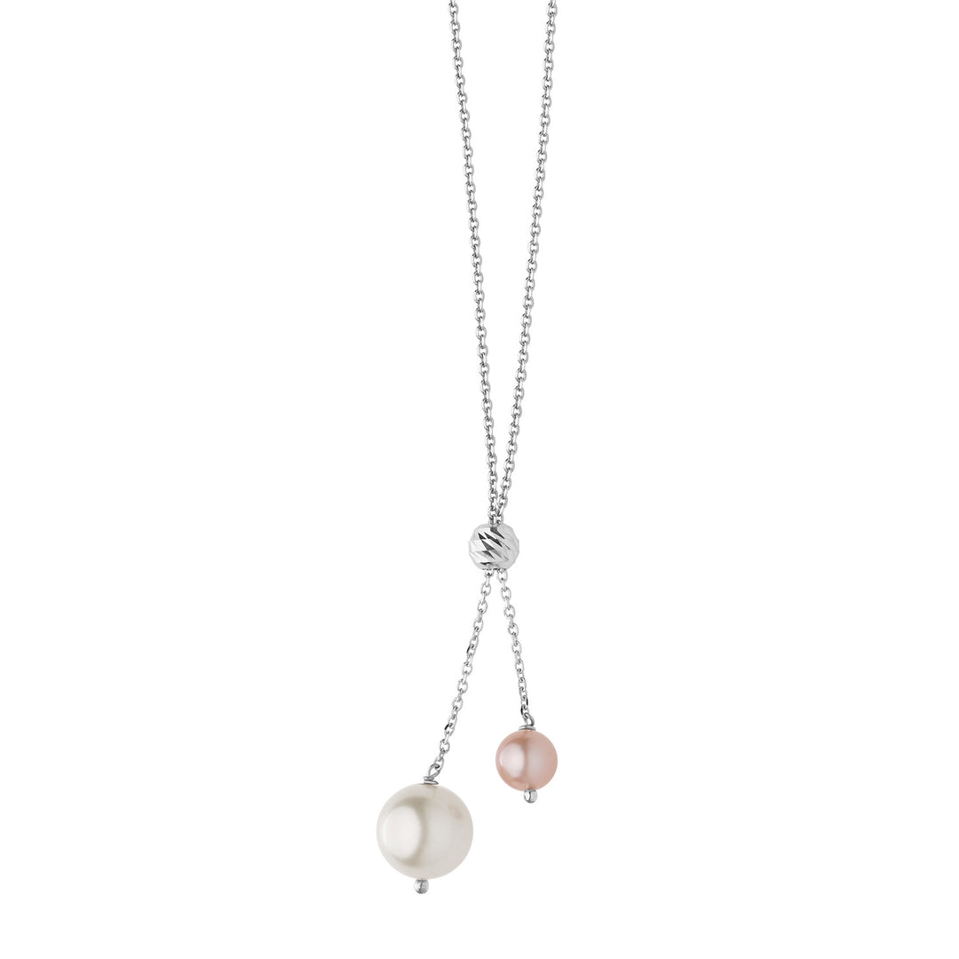 Comete Necklace in white gold with cultured pearls GLP501