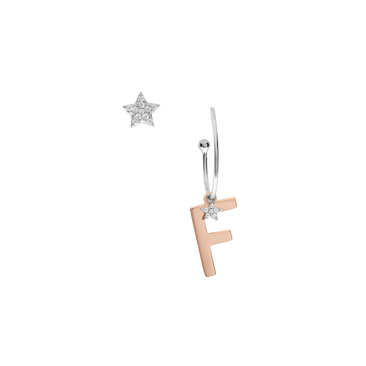 Comete Silver Earrings Letter F ORA153