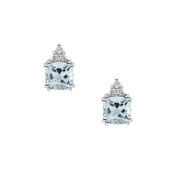 Comete Earrings in Gold, Diamonds and Aquamarine, old cut ORQ244