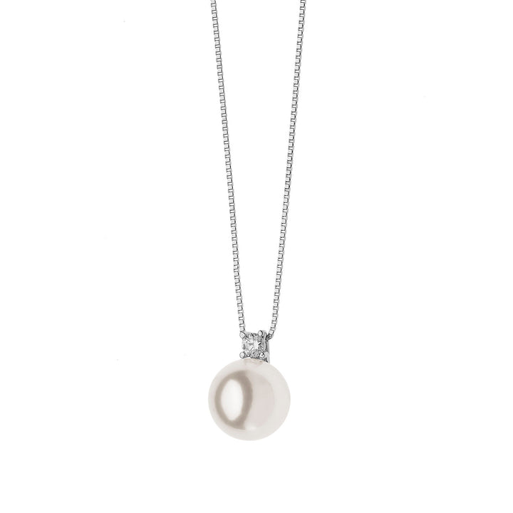 Comete Necklace Light Point Akoya Pearl in Gold and Diamond GLP539