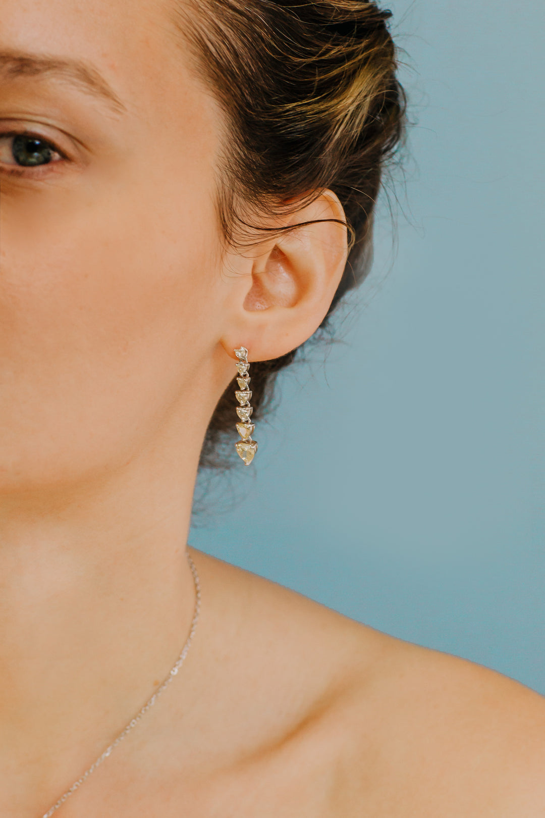 Comete Heart earrings in degradé silver ORA194