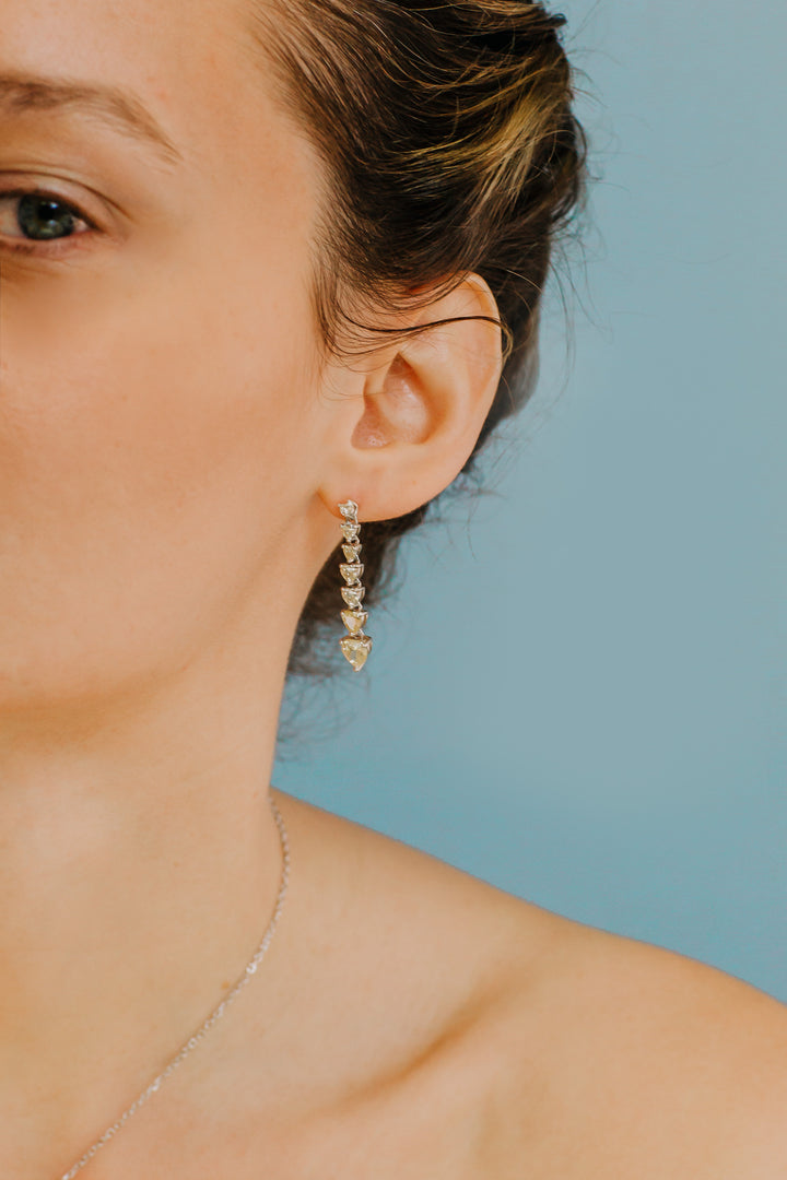 Comete Heart earrings in degradé silver ORA194