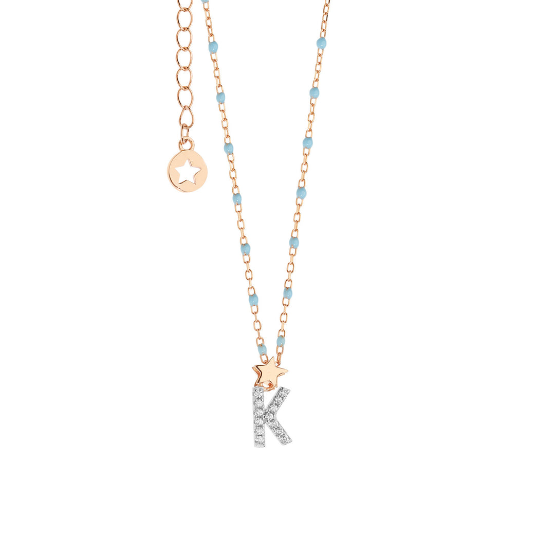 Comete Silver Necklace Letter K GLA183
