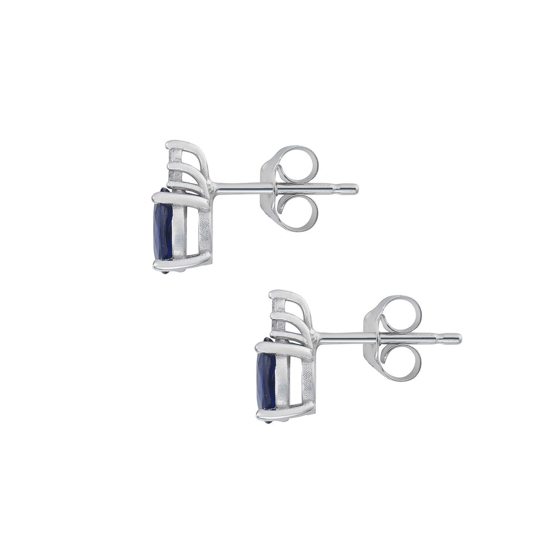 Comete Earrings in Gold and White Diamonds, Oval Blue Sapphire ORB1103