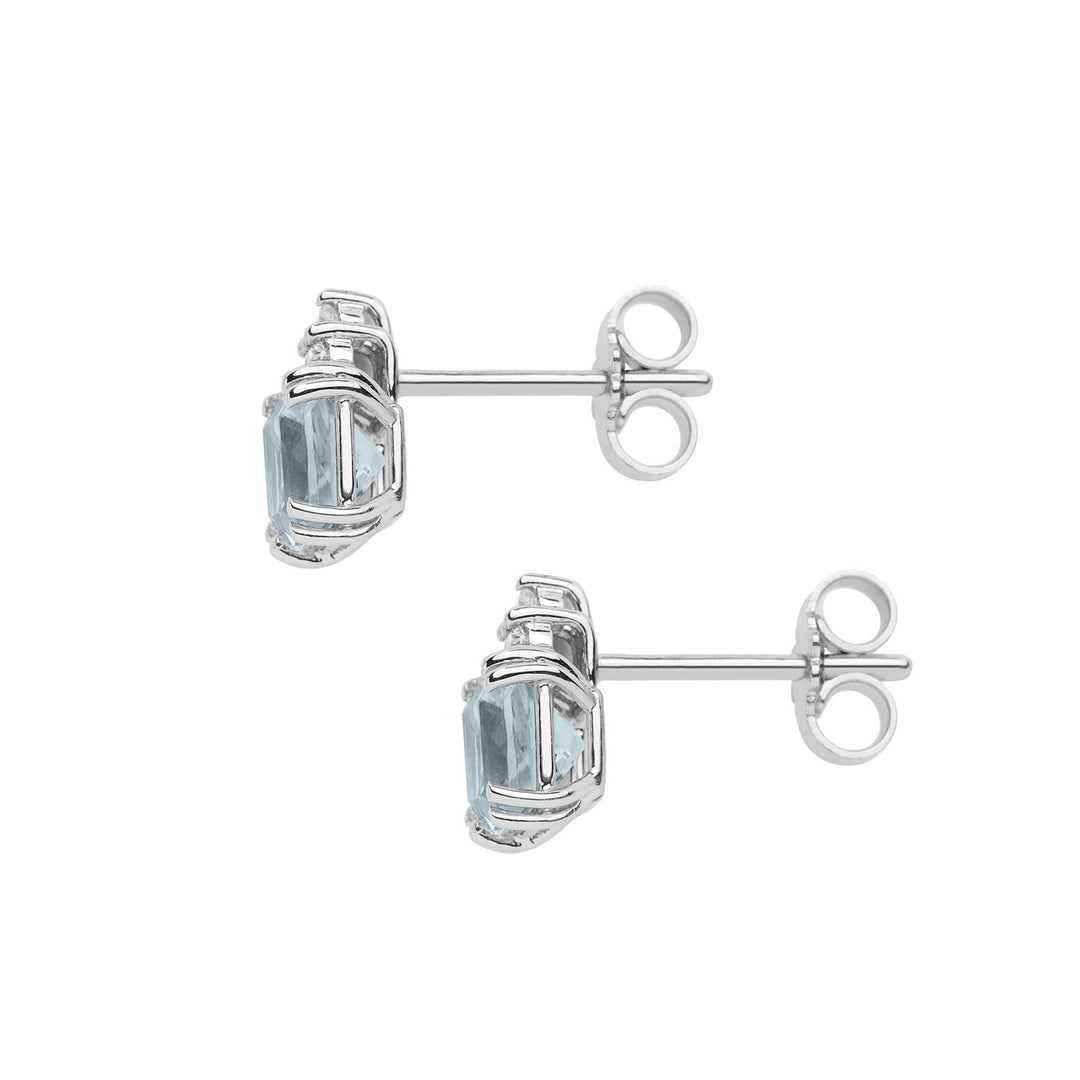 Comete Earrings in Gold, Diamonds and Aquamarine, old cut ORQ244