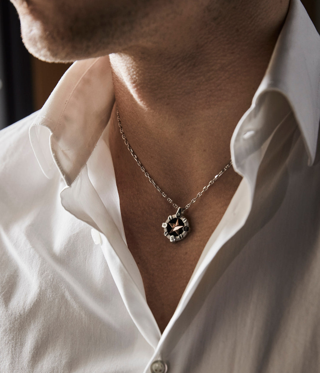 Comete Necklace in rhodium-plated and rosé silver UGL656