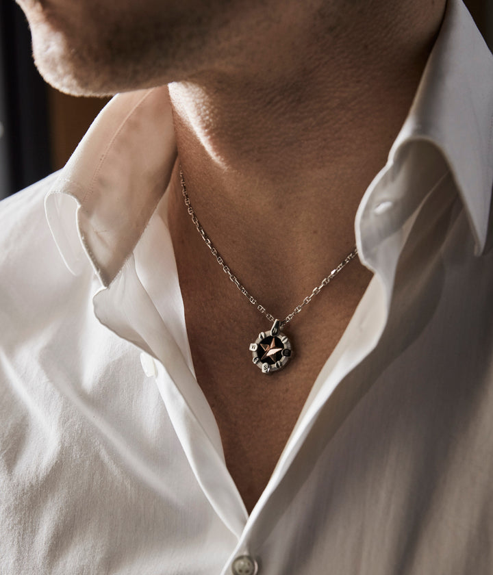Comete Necklace in rhodium-plated and rosé silver UGL656