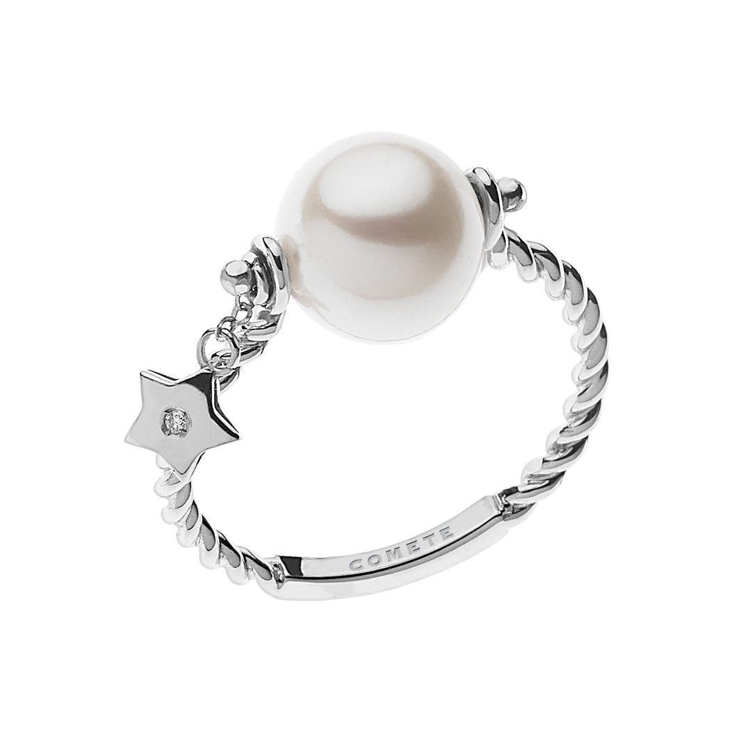 Comete Pearl Ring in white gold ANP359