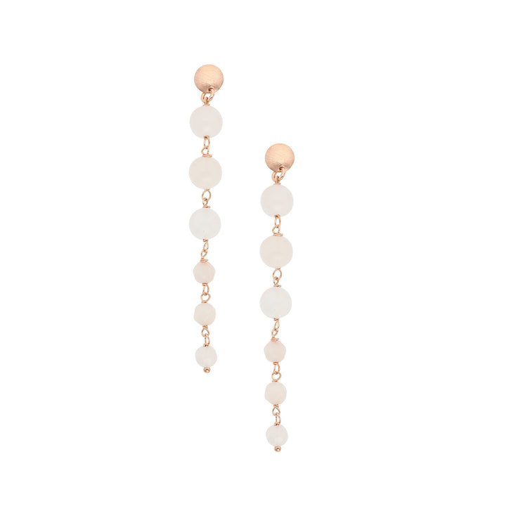 Comete Earrings in 925‰ Silver with Rose Quartz and colored Jade ORA226