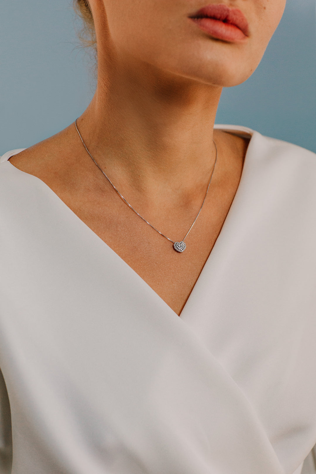 Comete Heart Necklace in Gold and Diamonds GLB1471