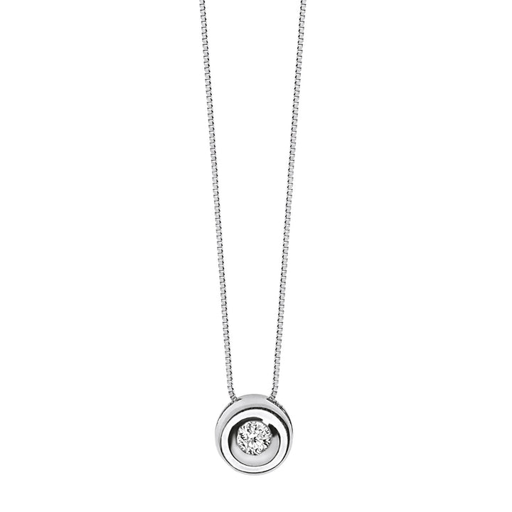 Comete Necklace Round light point in Gold and Diamond GLB1422