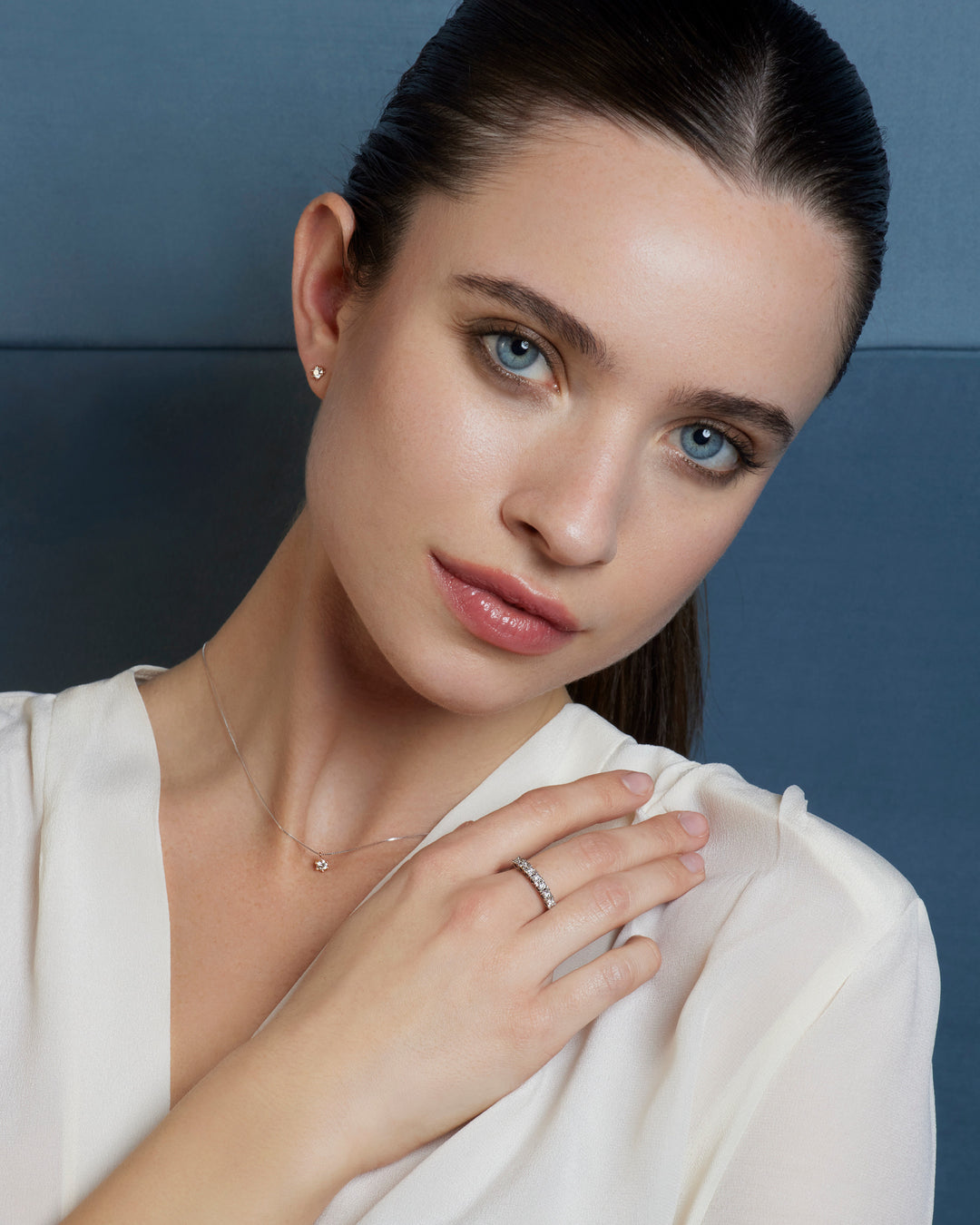 Comete Ring in 750‰ white gold and white diamonds ANB2685M13