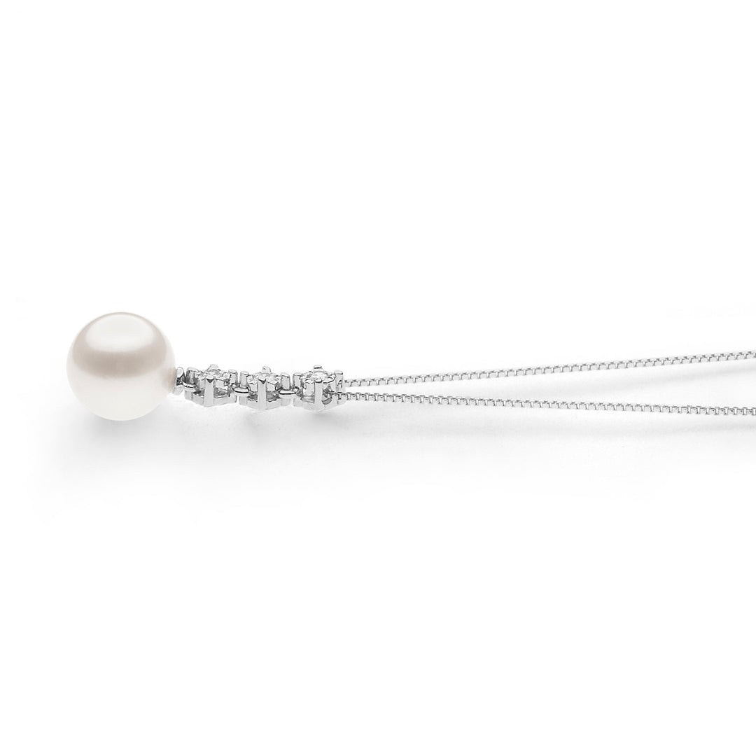 Comete Pearl Necklace in Gold and Diamonds Trilogy GLP608