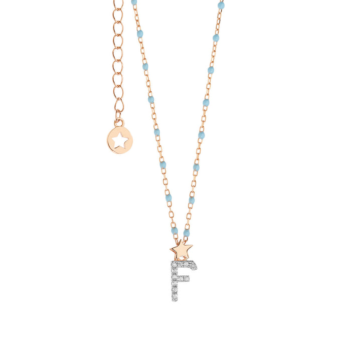 Comete Silver Necklace Letter F GLA178