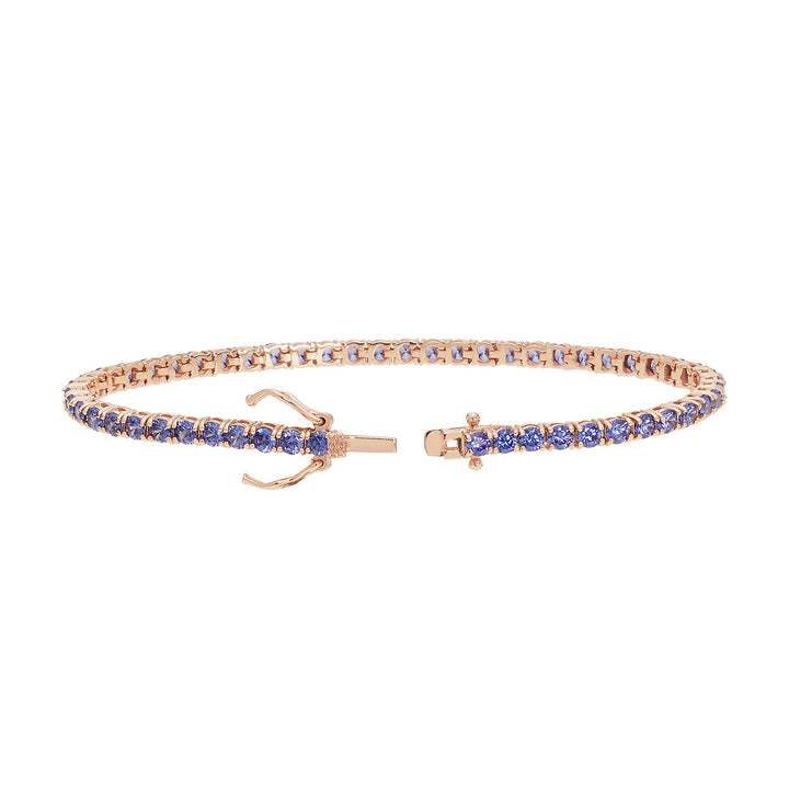 Comet Tennis in rosé silver and Tanzanite zircons BRA242M16