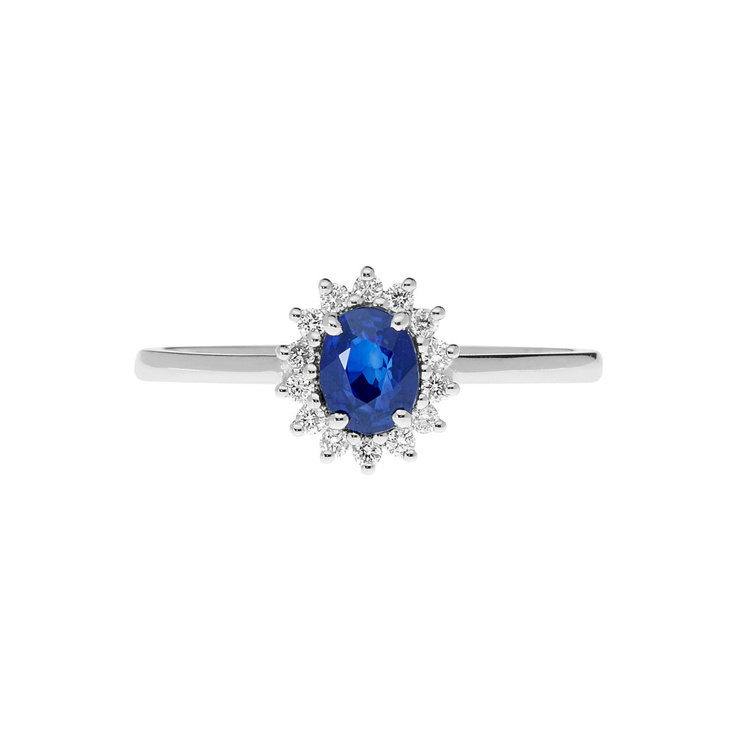 Comete Ring in Gold, Diamonds and Oval Blue Sapphire ANB 2572