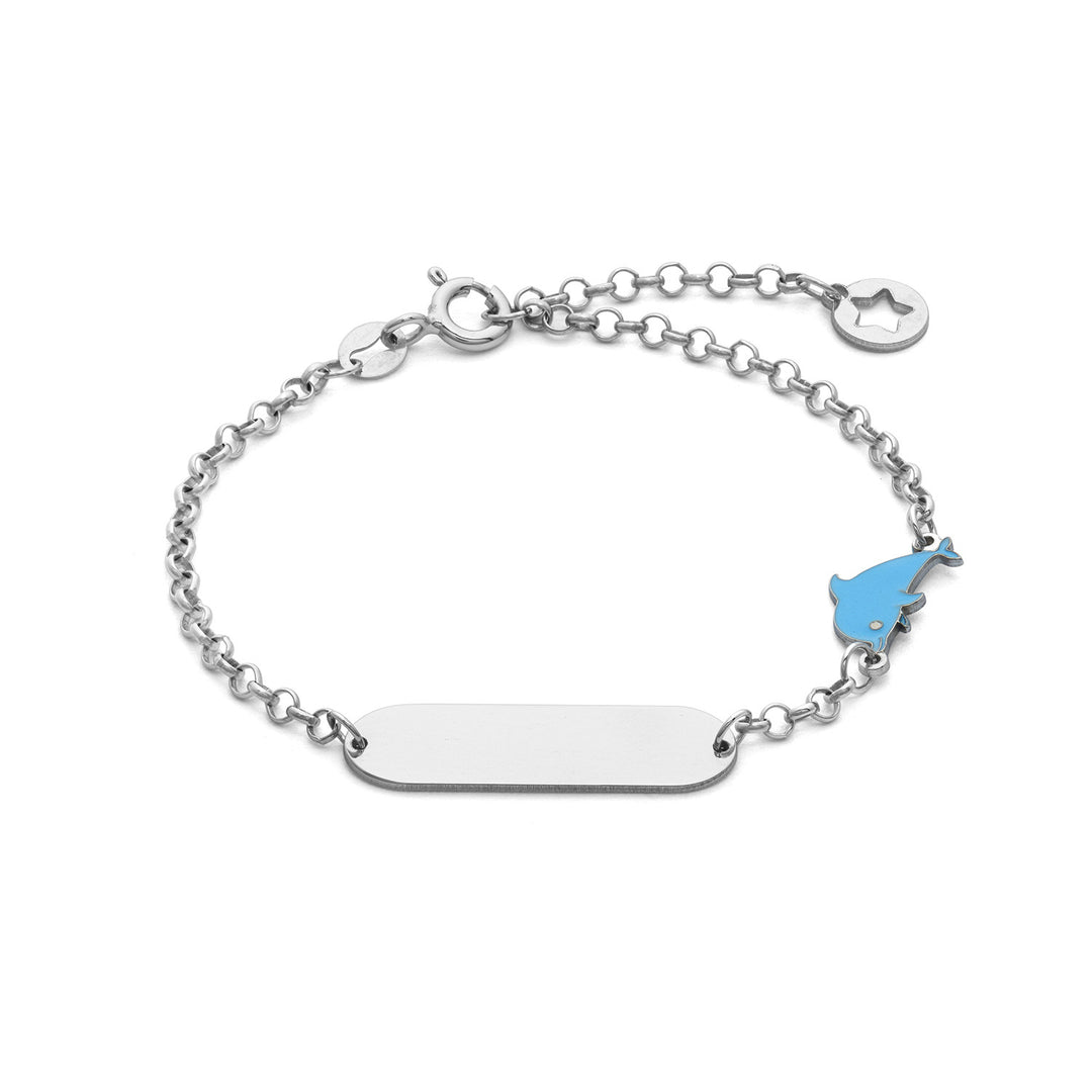 Comete Silver Bracelet with Blue Dolphin BRA262