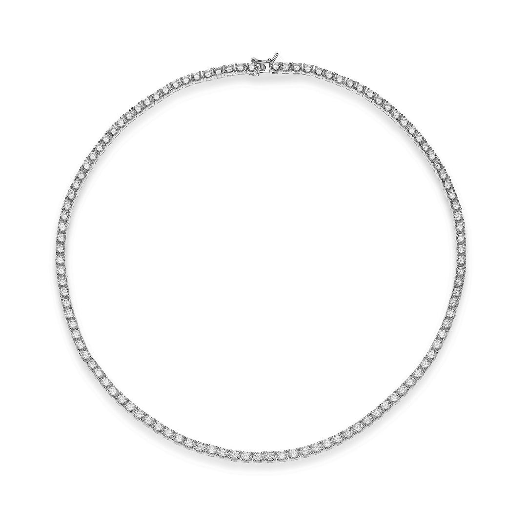 Comete Tennis Necklace in Silver and white zircons GLA247M38