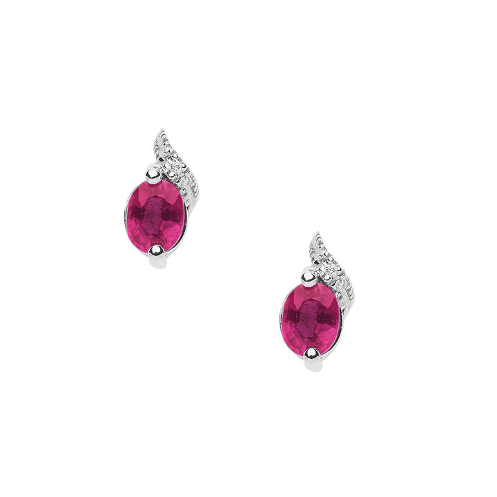 Comete Earrings with Rubies and Diamonds in white gold ORB1087