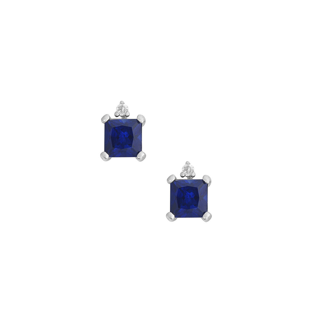 Comete Earrings in white gold, diamonds and blue sapphire ORB1123