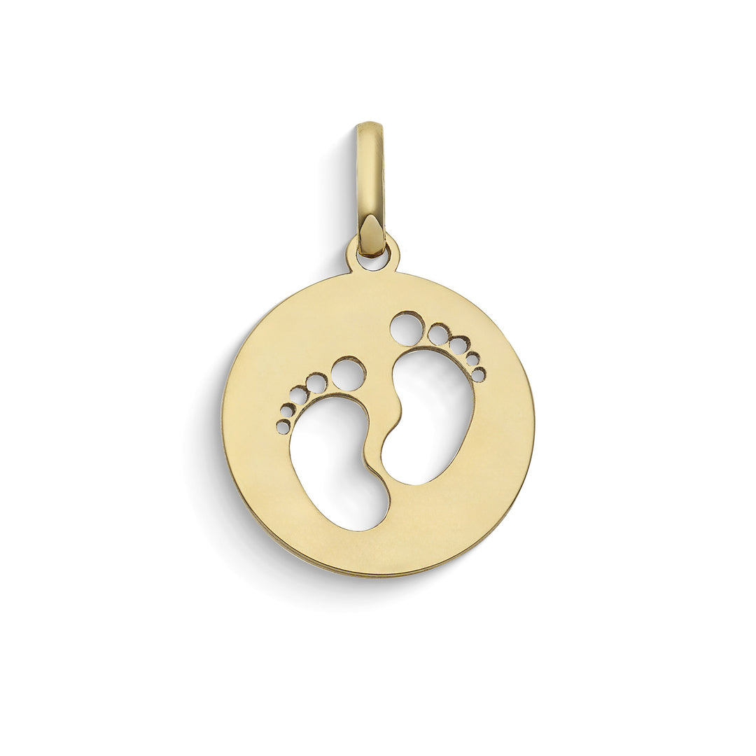 Comets Pendant with feet engraving in 375‰ yellow gold KCOB043