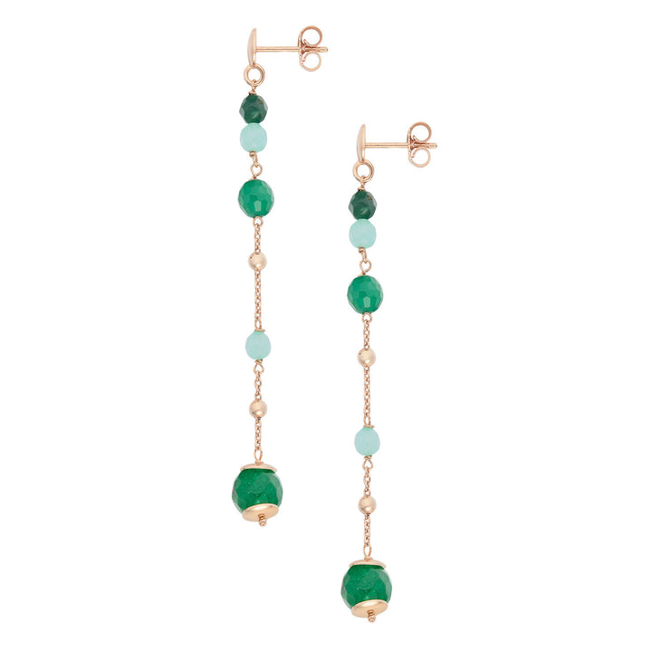 Comete Earrings in 925‰ Silver with colored Agate, Jade and Quartz ORA220