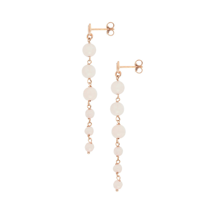 Comete Earrings in 925‰ Silver with Rose Quartz and colored Jade ORA226