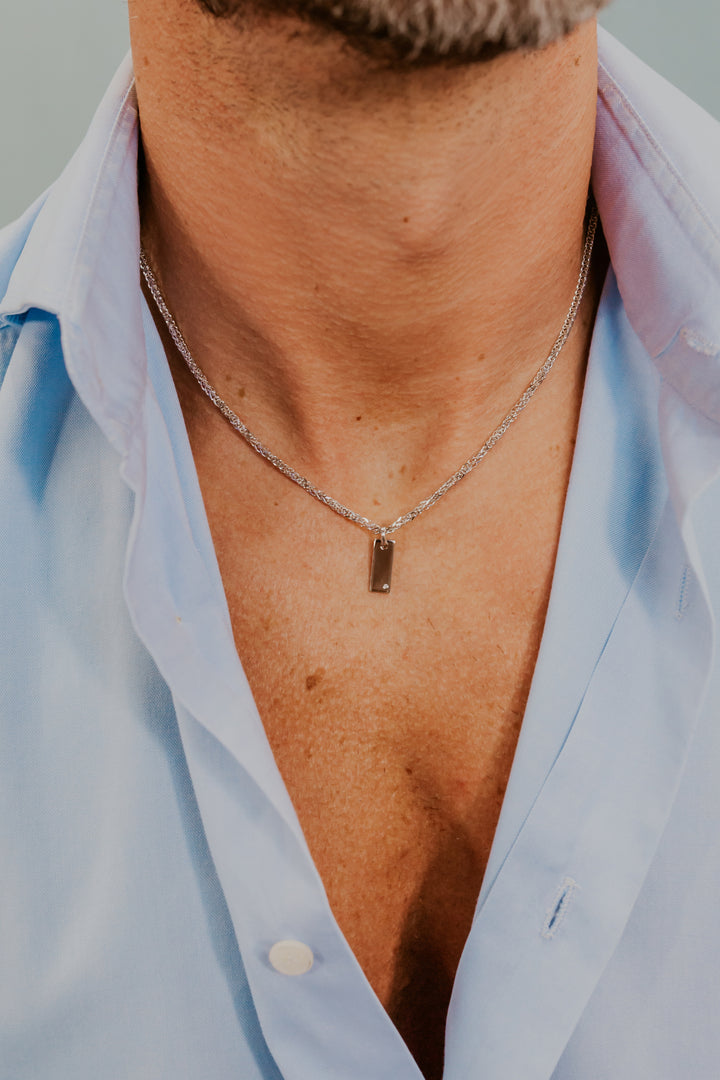 Comete Necklace in Silver and White Diamond UGL747