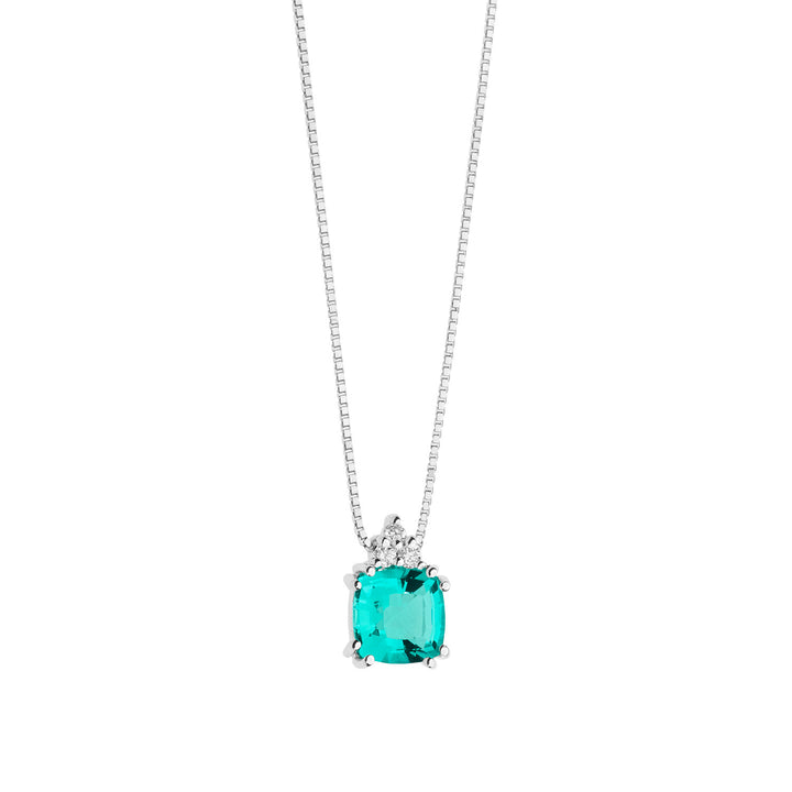Comete Necklace in Gold, Diamonds and Antique Emerald GLB1514
