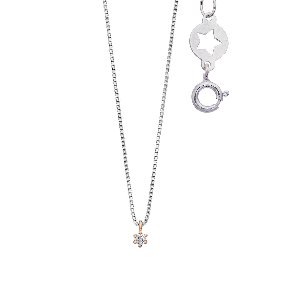 Comete Necklace in 750‰ white and rose gold and diamonds GLB1652