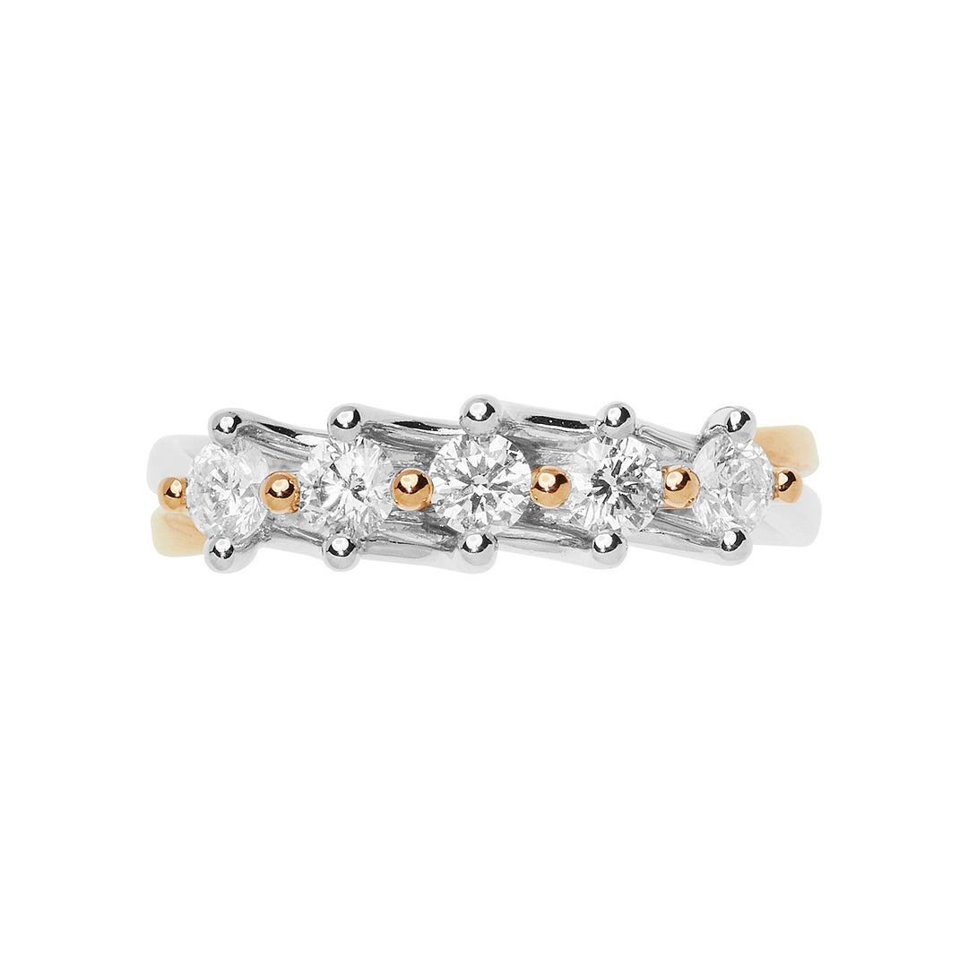 Comete Ring in pink and white gold with diamonds ANB2658