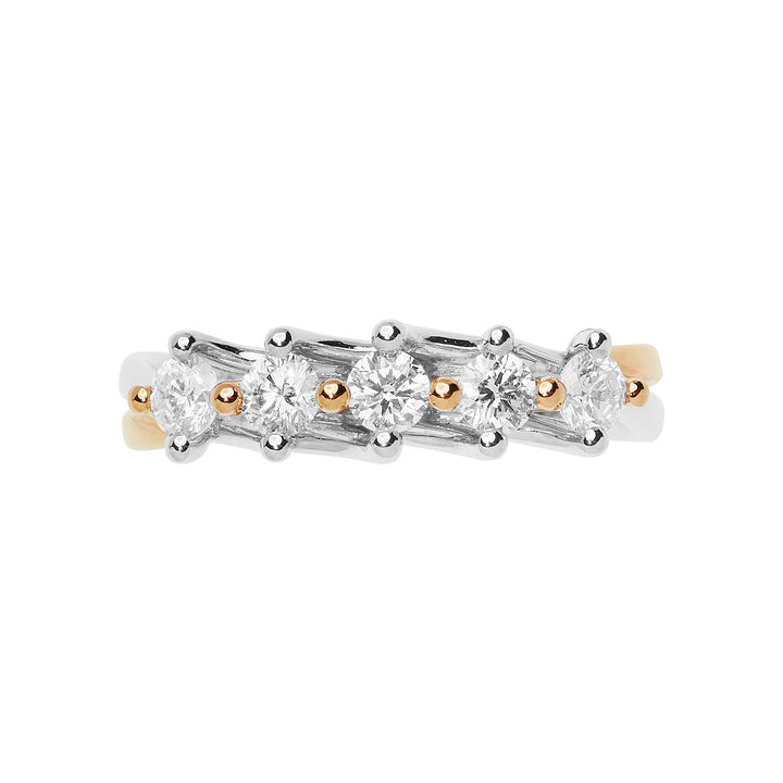Comete Ring in pink and white gold with diamonds ANB2658