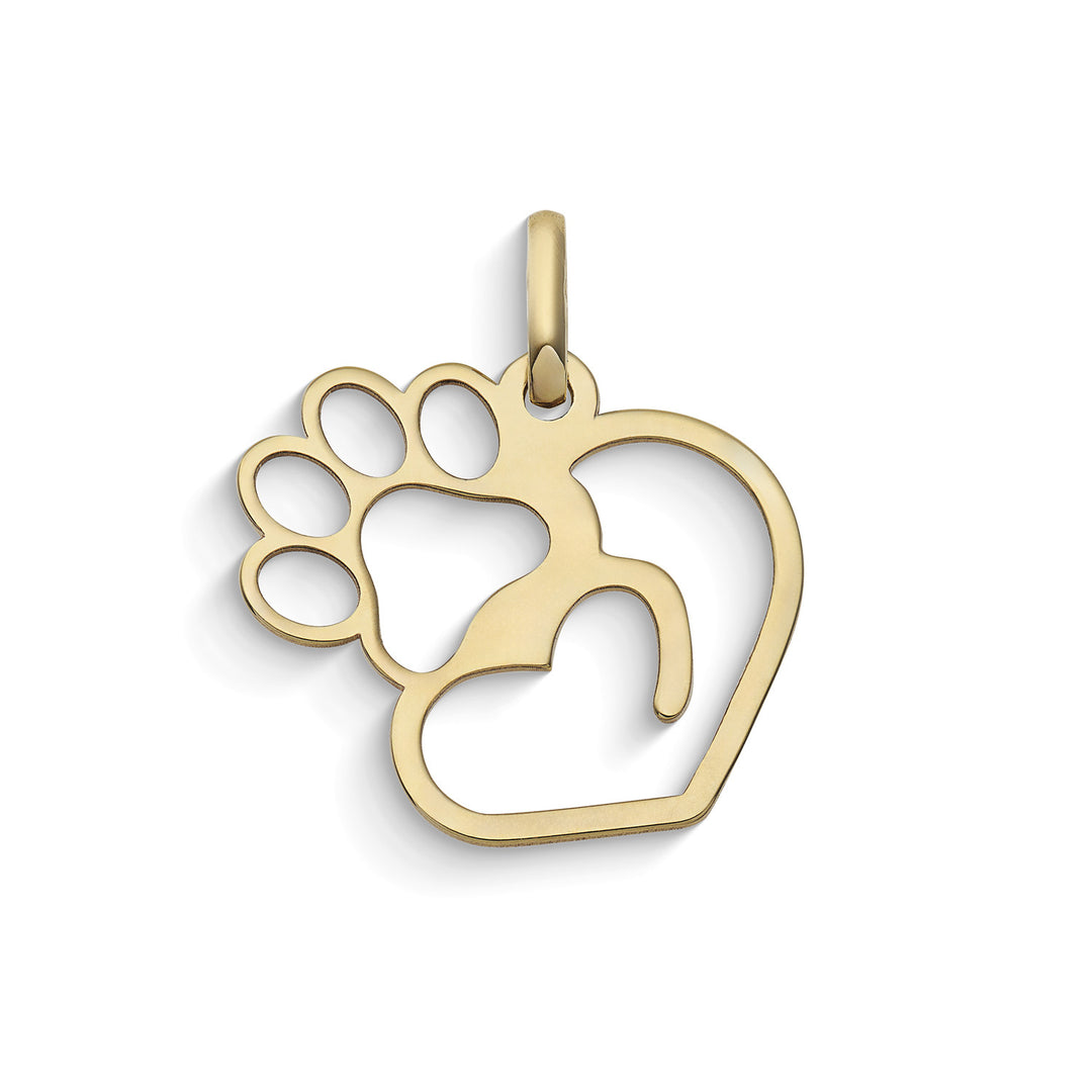 Comets Pendant in 375‰ yellow gold with paw KCOB048
