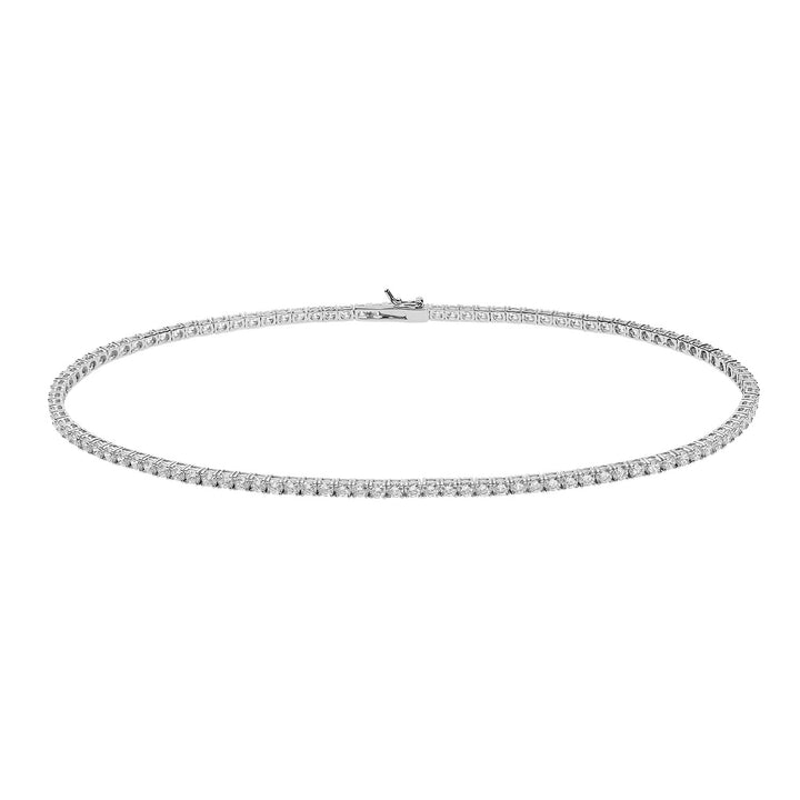 Comete Tennis Necklace in Silver and white zircons GLA247M38