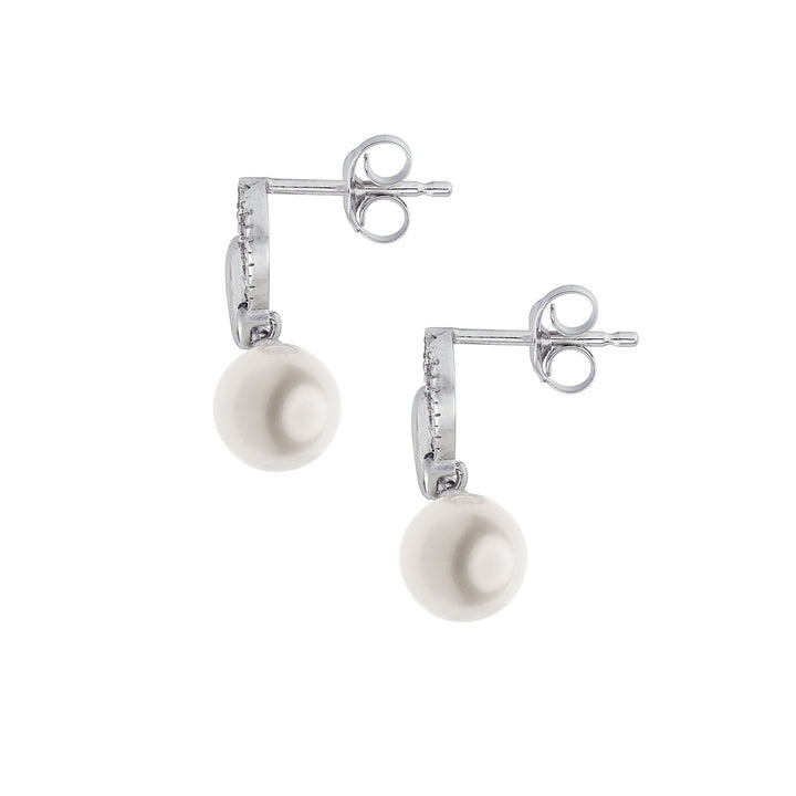 Comete Earrings with Pearl in 750‰ Gold and Diamonds ORP772